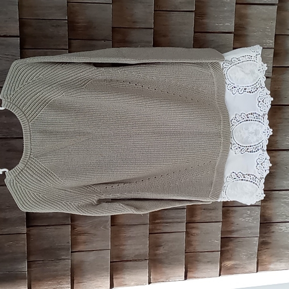 Soft Surroundings tan cotton sweater 🌷 - Picture 6 of 7